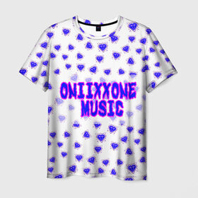 Мужская футболка 3D с принтом OniixxOneMusic1 , 100% полиэфир | прямой крой, круглый вырез горловины, длина до линии бедер | almas | music | neon | oniixxone | text