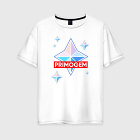 Женская футболка хлопок Oversize с принтом PRIMOGEM , 100% хлопок | свободный крой, круглый ворот, спущенный рукав, длина до линии бедер
 | 