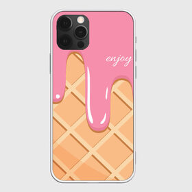 Чехол для iPhone 12 Pro Max с принтом Мороженое Рожок , Силикон |  | Тематика изображения на принте: enjoy | вафля | мороженко | мороженое | рожок | удовольствие | я мороженое