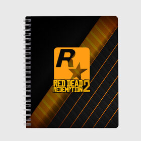 Тетрадь с принтом RED DEAD REDEMPTION 2 , 100% бумага | 48 листов, плотность листов — 60 г/м2, плотность картонной обложки — 250 г/м2. Листы скреплены сбоку удобной пружинной спиралью. Уголки страниц и обложки скругленные. Цвет линий — светло-серый
 | game | gamer | rdr2 | red dead redemption 2 | rockstar studios | игры