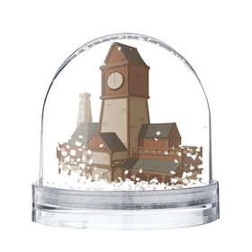 Снежный шар с принтом здание гильдии , Пластик | Изображение внутри шара печатается на глянцевой фотобумаге с двух сторон | carpg | concept | архитектура | гильдия | часы