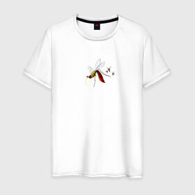 Мужская футболка хлопок с принтом Кровожадный комар , 100% хлопок | прямой крой, круглый вырез горловины, длина до линии бедер, слегка спущенное плечо. | 