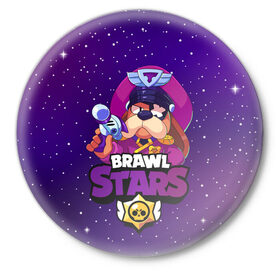 Значок с принтом Brawl Stars - Генерал Гавс ,  металл | круглая форма, металлическая застежка в виде булавки | 2020 | 2021 | brawl | colonel | dog | leon | ruffus | space | stars | бравл | браво | гавс | генерал | корабль | космический | космос | леон | лион | новые | новый | персонаж | персонажи | пес | планеты | собака | страс