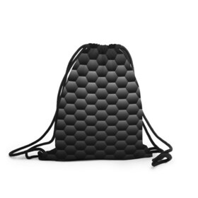 Рюкзак-мешок 3D с принтом СТАЛЬНЫЕ СОТЫ BLACK X WHITE , 100% полиэстер | плотность ткани — 200 г/м2, размер — 35 х 45 см; лямки — толстые шнурки, застежка на шнуровке, без карманов и подкладки | 