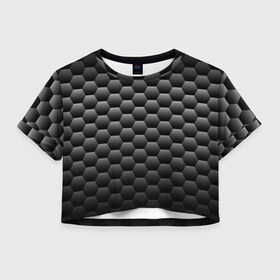 Женская футболка Crop-top 3D с принтом СТАЛЬНЫЕ СОТЫ BLACK X WHITE , 100% полиэстер | круглая горловина, длина футболки до линии талии, рукава с отворотами | Тематика изображения на принте: 