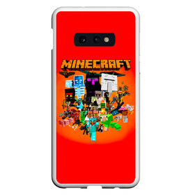 Чехол для Samsung S10E с принтом Minecraft персонажи , Силикон | Область печати: задняя сторона чехла, без боковых панелей | 