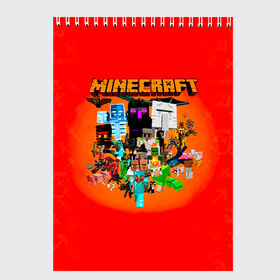 Скетчбук с принтом Minecraft персонажи , 100% бумага
 | 48 листов, плотность листов — 100 г/м2, плотность картонной обложки — 250 г/м2. Листы скреплены сверху удобной пружинной спиралью | 