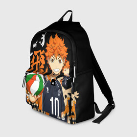 Рюкзак 3D с принтом ВОЛЕЙБОЛ!! / HAIKYUU!! , 100% полиэстер | лямки с регулируемой длиной, сверху петелька, чтобы рюкзак можно было повесить на вешалку. Основное отделение закрывается на молнию, как и внешний карман. Внутри два дополнительных кармана, один из которых закрывается на молнию. По бокам два дополнительных кармашка | anime | haikyu | haikyuu | karasuno | аниме | волейбол | ворон | карасуно | манга | мяч | сёё хината