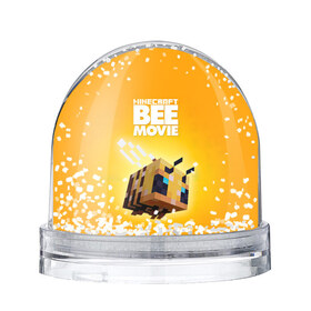 Снежный шар с принтом Minecraft bee movie , Пластик | Изображение внутри шара печатается на глянцевой фотобумаге с двух сторон | Тематика изображения на принте: 