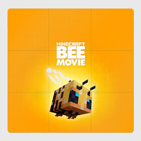 Магнитный плакат 3Х3 с принтом Minecraft bee movie , Полимерный материал с магнитным слоем | 9 деталей размером 9*9 см | Тематика изображения на принте: 