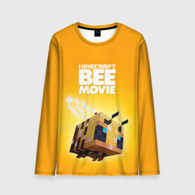 Мужской лонгслив 3D с принтом Minecraft bee movie , 100% полиэстер | длинные рукава, круглый вырез горловины, полуприлегающий силуэт | 