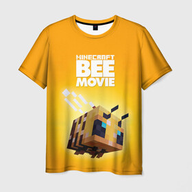 Мужская футболка 3D с принтом Minecraft bee movie , 100% полиэфир | прямой крой, круглый вырез горловины, длина до линии бедер | 