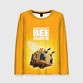 Женский лонгслив 3D с принтом Minecraft bee movie , 100% полиэстер | длинные рукава, круглый вырез горловины, полуприлегающий силуэт | Тематика изображения на принте: 