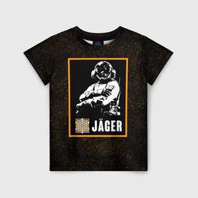 Детская футболка 3D с принтом Jager , 100% гипоаллергенный полиэфир | прямой крой, круглый вырез горловины, длина до линии бедер, чуть спущенное плечо, ткань немного тянется | jager | r6s | rainbow six siege | оперативник | персонаж | ягер
