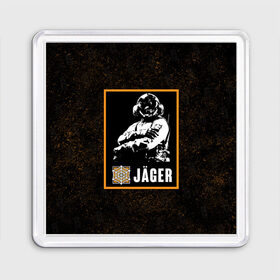 Магнит 55*55 с принтом Jager , Пластик | Размер: 65*65 мм; Размер печати: 55*55 мм | Тематика изображения на принте: jager | r6s | rainbow six siege | оперативник | персонаж | ягер