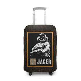 Чехол для чемодана 3D с принтом Jager , 86% полиэфир, 14% спандекс | двустороннее нанесение принта, прорези для ручек и колес | jager | r6s | rainbow six siege | оперативник | персонаж | ягер