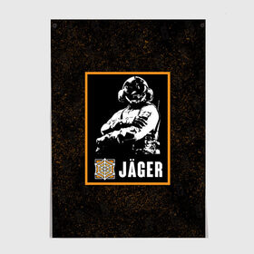 Постер с принтом Jager , 100% бумага
 | бумага, плотность 150 мг. Матовая, но за счет высокого коэффициента гладкости имеет небольшой блеск и дает на свету блики, но в отличии от глянцевой бумаги не покрыта лаком | jager | r6s | rainbow six siege | оперативник | персонаж | ягер