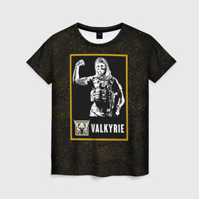 Женская футболка 3D с принтом Valkyrie , 100% полиэфир ( синтетическое хлопкоподобное полотно) | прямой крой, круглый вырез горловины, длина до линии бедер | r6s | rainbow six siege | valkyrie | валькирия | оперативник | персонаж