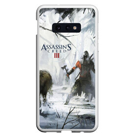 Чехол для Samsung S10E с принтом Assassin’s Creed 3 , Силикон | Область печати: задняя сторона чехла, без боковых панелей | Тематика изображения на принте: black flag | brotherhood | chronicles | creed | game | origins | revelations | rogue | syndicate | unity | альтаир | ассасин | игры | кинжал | пираты