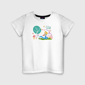 Детская футболка хлопок с принтом Alice in Wonderland , 100% хлопок | круглый вырез горловины, полуприлегающий силуэт, длина до линии бедер | Тематика изображения на принте: alice | alice in wonderland | vdosadir | алиса | алиса в стране чудес