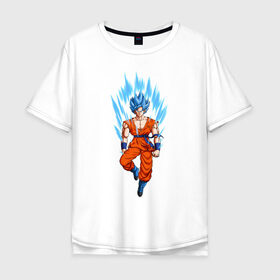 Мужская футболка хлопок Oversize с принтом Dragon Ball Z , 100% хлопок | свободный крой, круглый ворот, “спинка” длиннее передней части | 