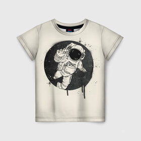 Детская футболка 3D с принтом Тёмный космос , 100% гипоаллергенный полиэфир | прямой крой, круглый вырез горловины, длина до линии бедер, чуть спущенное плечо, ткань немного тянется | cosmonaut | граффити | космонавт | космос | рисунок | тёмный космос
