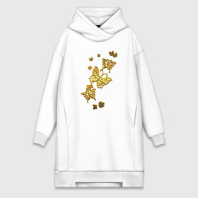 Платье-худи хлопок с принтом Золотистые бабочки ,  |  | 8 марта | butterfly | fashion | flowers | fly | girl | gold | golden | wings | бабочки | весна | девочкам | девушкам | золотые | золотые бабочки | крылья | летающие | летние | лето | металлические | насекомые | подарок | природа