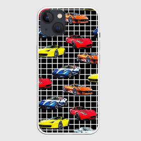 Чехол для iPhone 13 с принтом Гоночные тачки ,  |  | adrenalin | auto | boy | car | machine | racing | speed | speed racer | sport | sport car | автомобили | адреналин | водитель | гонки | гоночные | гонщик | клетка | клетчатый | мальчикам | машины | мужчинам | пацанские | скорость