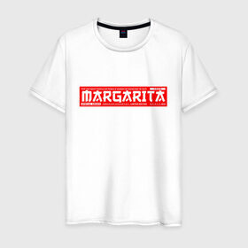 Мужская футболка хлопок с принтом Маргарита/Margarita , 100% хлопок | прямой крой, круглый вырез горловины, длина до линии бедер, слегка спущенное плечо. | margarita | name | names | имена | имя | маргарита