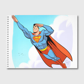 Альбом для рисования с принтом SuperMan DC , 100% бумага
 | матовая бумага, плотность 200 мг. | Тематика изображения на принте: comics | dc | superman | комиксы | супермен