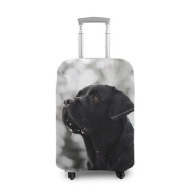 Чехол для чемодана 3D с принтом Лабрадор Марк , 86% полиэфир, 14% спандекс | двустороннее нанесение принта, прорези для ручек и колес | dog | winter | животные | зима | лабрадор | лабрадор ретривер | снег | собака