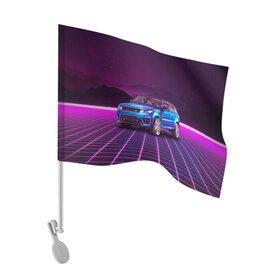 Флаг для автомобиля с принтом Range Rover Sport , 100% полиэстер | Размер: 30*21 см | land rover | range rover | retrowave | sport | автомобили