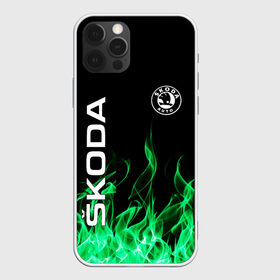 Чехол для iPhone 12 Pro Max с принтом SKODA , Силикон |  | auto | fire | green | logo | skoda | vag | авто | ваг | водителям | зеленый | логотип | машины | огонь | шкода