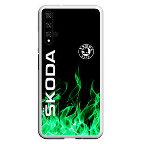 Чехол для Honor 20 с принтом SKODA , Силикон | Область печати: задняя сторона чехла, без боковых панелей | auto | fire | green | logo | skoda | vag | авто | ваг | водителям | зеленый | логотип | машины | огонь | шкода