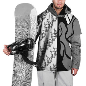 Накидка на куртку 3D с принтом DEMON BLACK/WHITE , 100% полиэстер |  | fashion | fire | game | hip hop | rap | street style | top | игра | мода | огонь | рэп | топ | уличный стиль | хип хоп