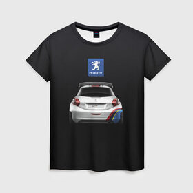 Женская футболка 3D с принтом Peugeot sport , 100% полиэфир ( синтетическое хлопкоподобное полотно) | прямой крой, круглый вырез горловины, длина до линии бедер | Тематика изображения на принте: auto | emotion | motion | peugeot | sport | авто | лого | логотип | пежо | пижо | спорт