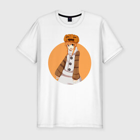 Мужская футболка хлопок Slim с принтом Девушка снеговик из Minecraft , 92% хлопок, 8% лайкра | приталенный силуэт, круглый вырез ворота, длина до линии бедра, короткий рукав | Тематика изображения на принте: girl | snowman | аниме | девочка | майнкрафт | снеговик