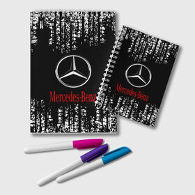 Блокнот с принтом MERCEDES. , 100% бумага | 48 листов, плотность листов — 60 г/м2, плотность картонной обложки — 250 г/м2. Листы скреплены удобной пружинной спиралью. Цвет линий — светло-серый
 | abstract | amg | auto | brand | car | geometry | mercedes | sport | texture | абстракция | авто | автомобильные | амг | бренд | геометрия | классика | машины | мерседес | модные | спорт | стиль | текстура