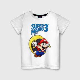 Детская футболка хлопок с принтом SMB3 , 100% хлопок | круглый вырез горловины, полуприлегающий силуэт, длина до линии бедер | 16 bit | 16 бит | gumbo | nintendo | super mario | марио