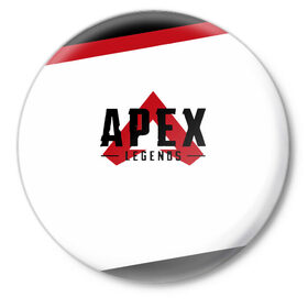 Значок с принтом APEX LEGENDS ,  металл | круглая форма, металлическая застежка в виде булавки | apex | apex legends | battle | battle royal | bloodhound | titanfall | wraith | апекс | апекс легендс | батл | битва | война | королевская битва | легендс | рояль