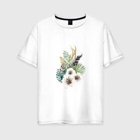 Женская футболка хлопок Oversize с принтом Алоха , 100% хлопок | свободный крой, круглый ворот, спущенный рукав, длина до линии бедер
 | девушке | любовь | пляж | цветы