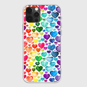 Чехол для iPhone 12 Pro Max с принтом Радужные сердечки , Силикон |  | 8 марта | love | девочки | женская | любовь | подружке | сердечки