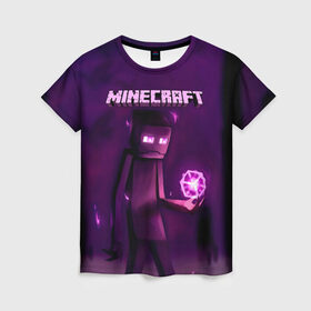 Женская футболка 3D с принтом Minecraft Слендермен , 100% полиэфир ( синтетическое хлопкоподобное полотно) | прямой крой, круглый вырез горловины, длина до линии бедер | minecraft | алекс | белый | блоки | ведьма | взрывчатка | визера | волк | гаст | добывать | дракон | зеленый куб | зомби | игра | крафт | крипер | кубики | лошадка | майн | майнкрафт | манкрафт | овечка | оцелот