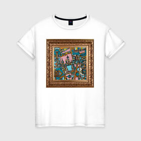 Женская футболка хлопок с принтом Рим , 100% хлопок | прямой крой, круглый вырез горловины, длина до линии бедер, слегка спущенное плечо | багет | город | живопись | италия | картина