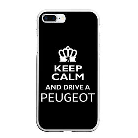 Чехол для iPhone 7Plus/8 Plus матовый с принтом Drive a Peugeot! , Силикон | Область печати: задняя сторона чехла, без боковых панелей | car | keep calm | peugeot | авто | автомобиль | водитель | гонщик | королевский | король | корона | лев | любитель | марка | машина | пежо | подарок | рейсер | сохраняй спокойствие | тачка