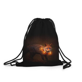 Рюкзак-мешок 3D с принтом Dark fox , 100% полиэстер | плотность ткани — 200 г/м2, размер — 35 х 45 см; лямки — толстые шнурки, застежка на шнуровке, без карманов и подкладки | fox | foxy | животное | звери | лиса | лисенок | лисичка | милая | рыжая | фокс