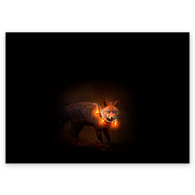 Поздравительная открытка с принтом Dark fox , 100% бумага | плотность бумаги 280 г/м2, матовая, на обратной стороне линовка и место для марки
 | Тематика изображения на принте: fox | foxy | животное | звери | лиса | лисенок | лисичка | милая | рыжая | фокс