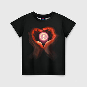 Детская футболка 3D с принтом Свеча , 100% гипоаллергенный полиэфир | прямой крой, круглый вырез горловины, длина до линии бедер, чуть спущенное плечо, ткань немного тянется | влюбленным | люблю | любовь | руки | свеча | сердце | чувства