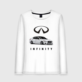 Женский лонгслив хлопок с принтом Infinfity Car , 100% хлопок |  | car | infinity | автомобиль | инфинити | тачка | финик