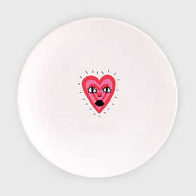 Тарелка 3D с принтом Сердце , фарфор | диаметр - 210 мм
диаметр для нанесения принта - 120 мм | heart. love | pink | red | красный | любовь | розовый | сердце | черный